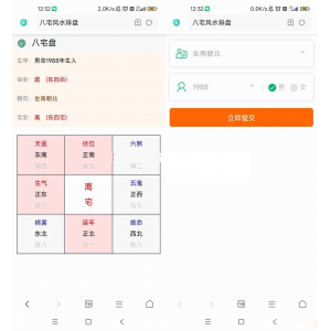 全网首发 墨家八宅风水排盘源码